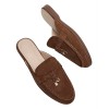 Mules Loafers Marron à Détails Dorés – L'Élégance Décontractée