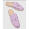 Mules Loafers Lilas à Détails Bijoux