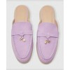 Mules Loafers Lilas à Détails Bijoux