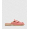 Mules Loafers Rose Corail à Détails Bijoux