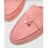 Mules Loafers Rose Corail à Détails Bijoux