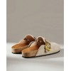 Chaussures femme sabot boucle miss clogs beige et or