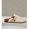 Chaussures femme sabot boucle miss clogs blanc cassé et or