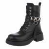 CHAUSSURES FEMME BOTTES BOTTINES CHAINES LACETS MISS DIXIE noir