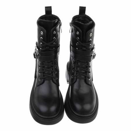 CHAUSSURES FEMME BOTTES BOTTINES CHAINES LACETS MISS DIXIE noir