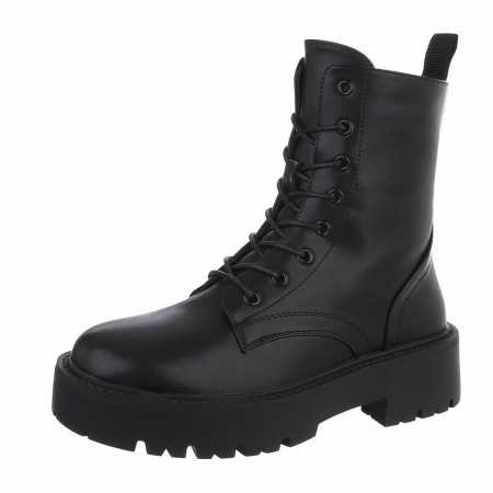 CHAUSSURES FEMME BOTTES BOTTINES A LACETS MISS GLADYS NOIR