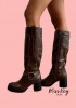 CHAUSSURES FEMME BOTTES HAUTES CLOUTEES MISS WADE BROWN