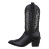 CHAUSSURES FEMME BOTTES MI HAUTES WESTERN MISS STRASS