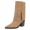 CHAUSSURES FEMME BOTTES WESTERN STRASS MISS LILY CAMEL