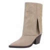 CHAUSSURES FEMME BOTTES WESTERN STRASS MISS LILY BEIGE