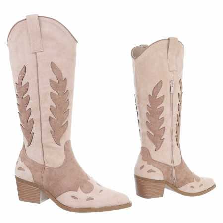 Bottes hautes western MISS CAMELIA beige