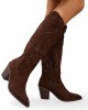 CHAUSSURES FEMME BOTTES WESTERN CLOUTEES MISS MARINA CHOCO