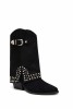 Bottines Western Chic Noires avec Clous - Miss Kcy