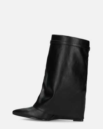 CHAUSSURES FEMME BOTTES BOTTINES COMPENSSEES MISS TAINA NOIR