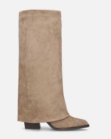 CHAUSSURES FEMME BOTTES HAUTES TALON CONFORT MISS DENISE BEIGE