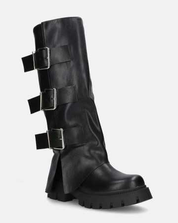 CHAUSSURES FEMME BOTTES HAUTES BICKER BOUCLES MISS SUZANNA NOIR