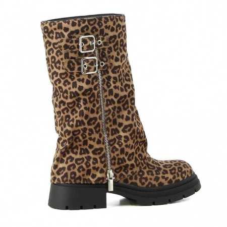 CHAUSSURES FEMME BOTTES BOTTINES BICKER LEOPARD MISS SAVAGE