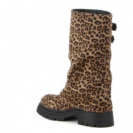 CHAUSSURES FEMME BOTTES BOTTINES BICKER LEOPARD MISS SAVAGE