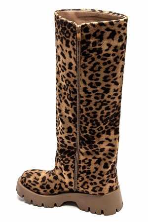 CHAUSSURES FEMME BOTTES HAUTES RECOUVERT LEOPARD MISS BILLIE