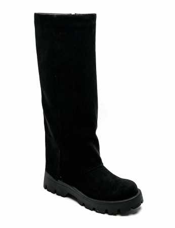 CHAUSSURES FEMME BOTTES HAUTES RECOUVERT NOIR MISS BILLIE