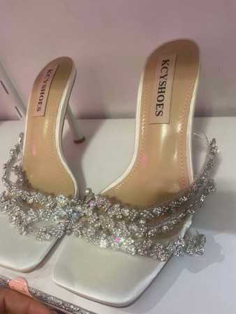 chaussures femme Sandales à talons avec strass scintillants