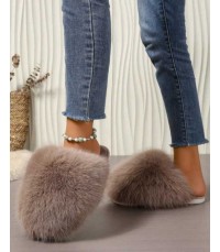MULES FAUSSE FOURRURE OVERSIZE MISS FROUFOUS TAUPE