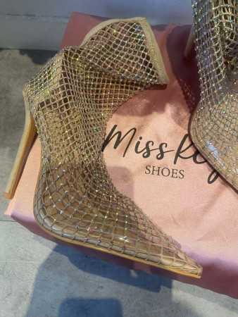 CHAUSSURES ESCARPINS BEIGE STRASS SCINTILLANT PROMO