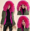 MANTEAU PARKA CAPUCHE FOURRURE ROSE FUSCHIA HIVERS 2024 RENARD REAL FUR FOX FUR PINK COAT