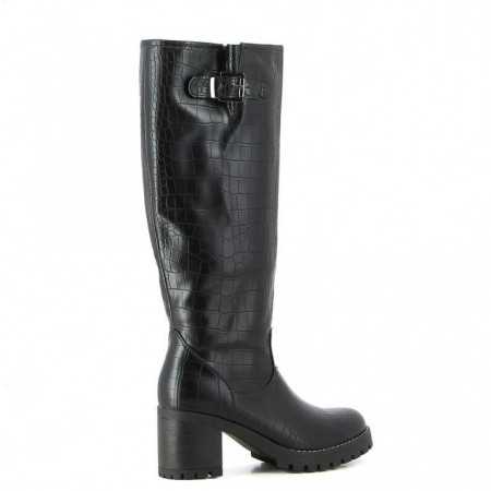 CHAUSSURES FEMME BOTTES A TALON EFFET CROCO