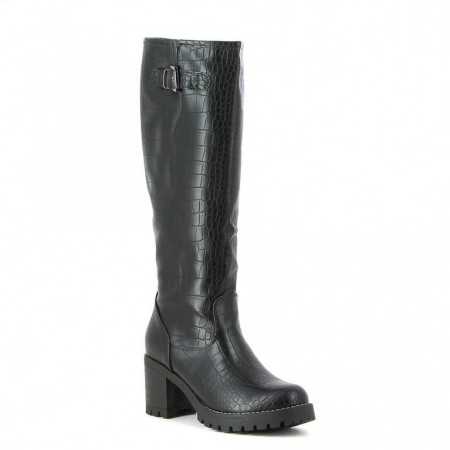 CHAUSSURES FEMME BOTTES A TALON EFFET CROCO