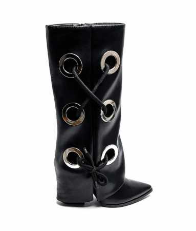 CHAUSSURES FEMME BOTTES HAUTES MISS GLAM LOOPS NOIR