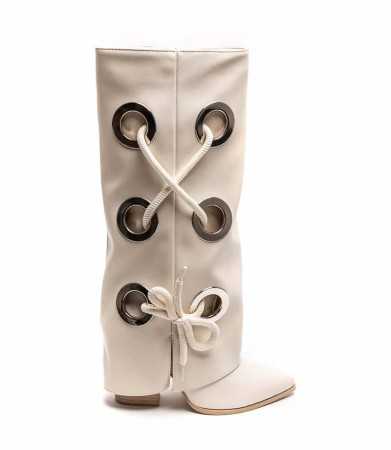 CHAUSSURES FEMME BOTTES HAUTES MISS GLAM LOOPS BEIGE