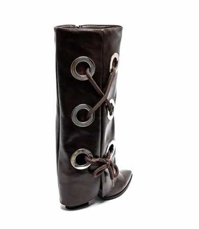 CHAUSSURES FEMME BOTTES HAUTES MISS GLAM LOOPS MARRON