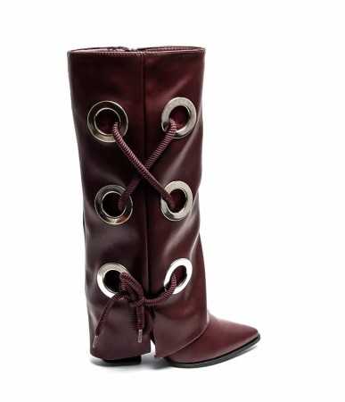 CHAUSSURES FEMME BOTTES HAUTES MISS GLAM LOOPS BORDEAUX