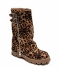 CHAUSSURES FEMME BOTTES BOTTINES BICKER ZIP BOUCLE MISS ANAE LEOPARD