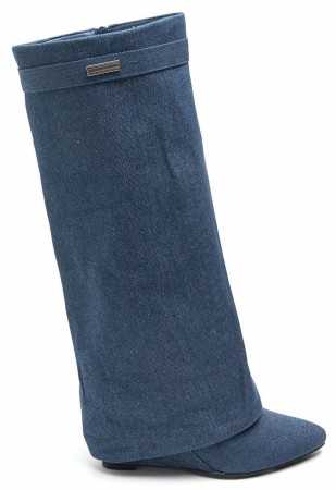 CHAUSSURES FEMME BOTTES HAUTES MISS CLAUDIA DENIM