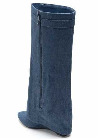 CHAUSSURES FEMME BOTTES HAUTES MISS CLAUDIA DENIM