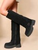 CHAUSSURES FEMME BOTTES HAUTES BICKER SIMILI DAIM MISS MARJO NOIR