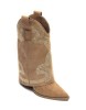 CHAUSSURES FEMME BOTTES BOTTINES WESTERN CLOUTEE MISS ADRI CAMEL OR