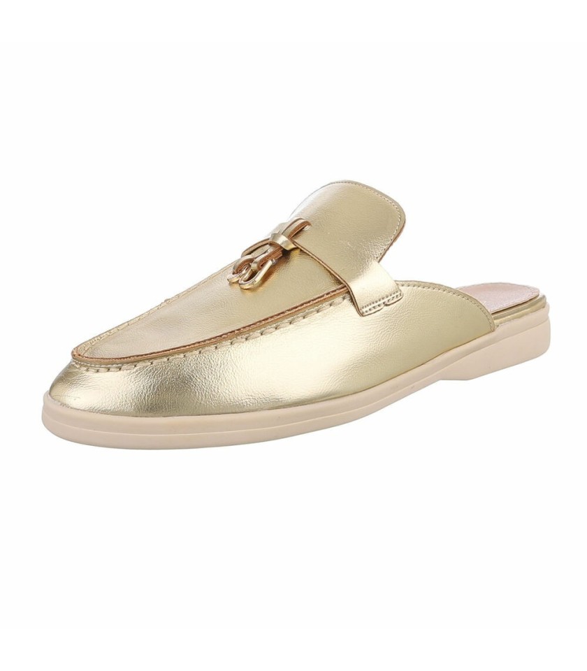 CHAUSSURES FEMME MOCASSINS OUVERT MISS LILLY OR GOLD