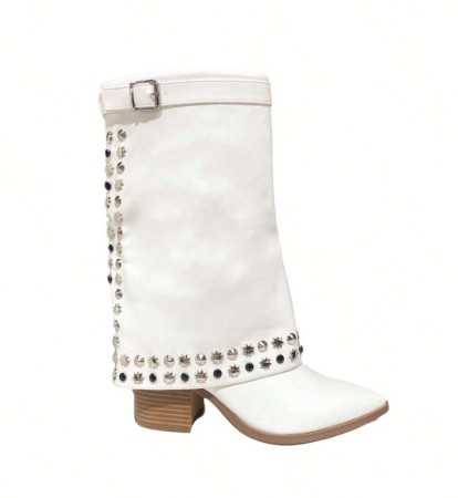 CHAUSSURES FEMME BOTTINES COMPENSSEES BOUCLE MISS LALY BLANC