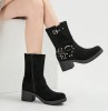 Bottes mode pour femmes avec design de boucle talons hauts