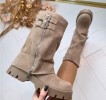 Chaussures femme bottes bottines zip taupe miss kcy boucles bicker hiver 2024