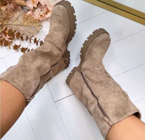 Chaussures femme bottes bottines zip taupe miss kcy boucles bicker hiver 2024