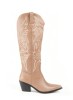 CHAUSSURES FEMME BOTTES MI HAUTES WESTERN MISS WONKA CAMEL