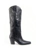 CHAUSSURES FEMME BOTTES MI HAUTES WESTERN MISS WONKA NOIR