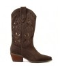 CHAUSSURES FEMME BOTTES MI HAUTES WESTERN MISS ROSETTA MARRON