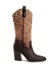 CHAUSSURES FEMME BOTTES MI HAUTES WESTERN MISS ELIZA LEOPARD