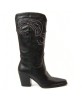 CHAUSSURES FEMME BOTTES MI HAUTES WESTERN MISS TASHA CLOUTEE NOIR