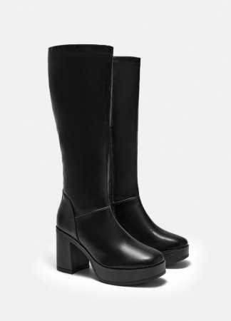 Bottes noires à talon bloc femme – Misskcy